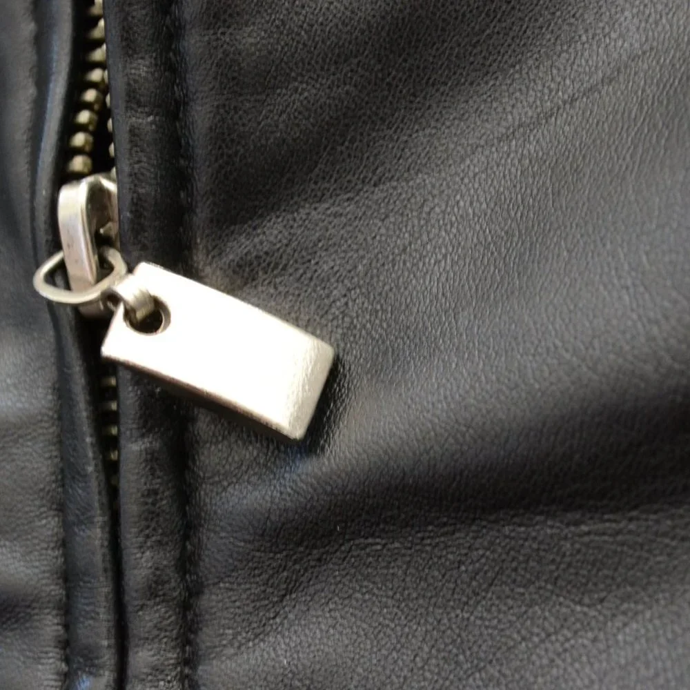 Bagatelle Black Leather Jacket Size Large Full Zip - Picture 12 of 14